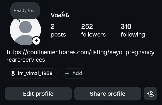 Pasting the link into a social media bio